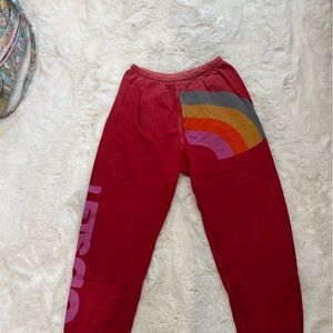 Red Kids Bottoms with Rainbow Detail